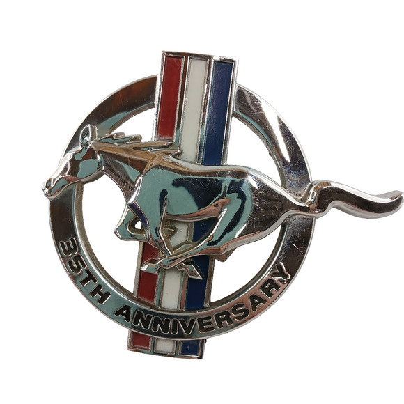 Lot of 2 Ford Mustang 35th Anniversary Emblem Badge Running Horse Logo Collector - Picture 2 of 5